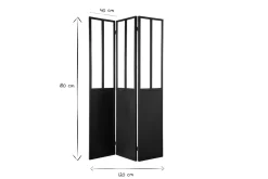 Best Miliboo Biombo en metal negro y cristal 3 paneles RACK