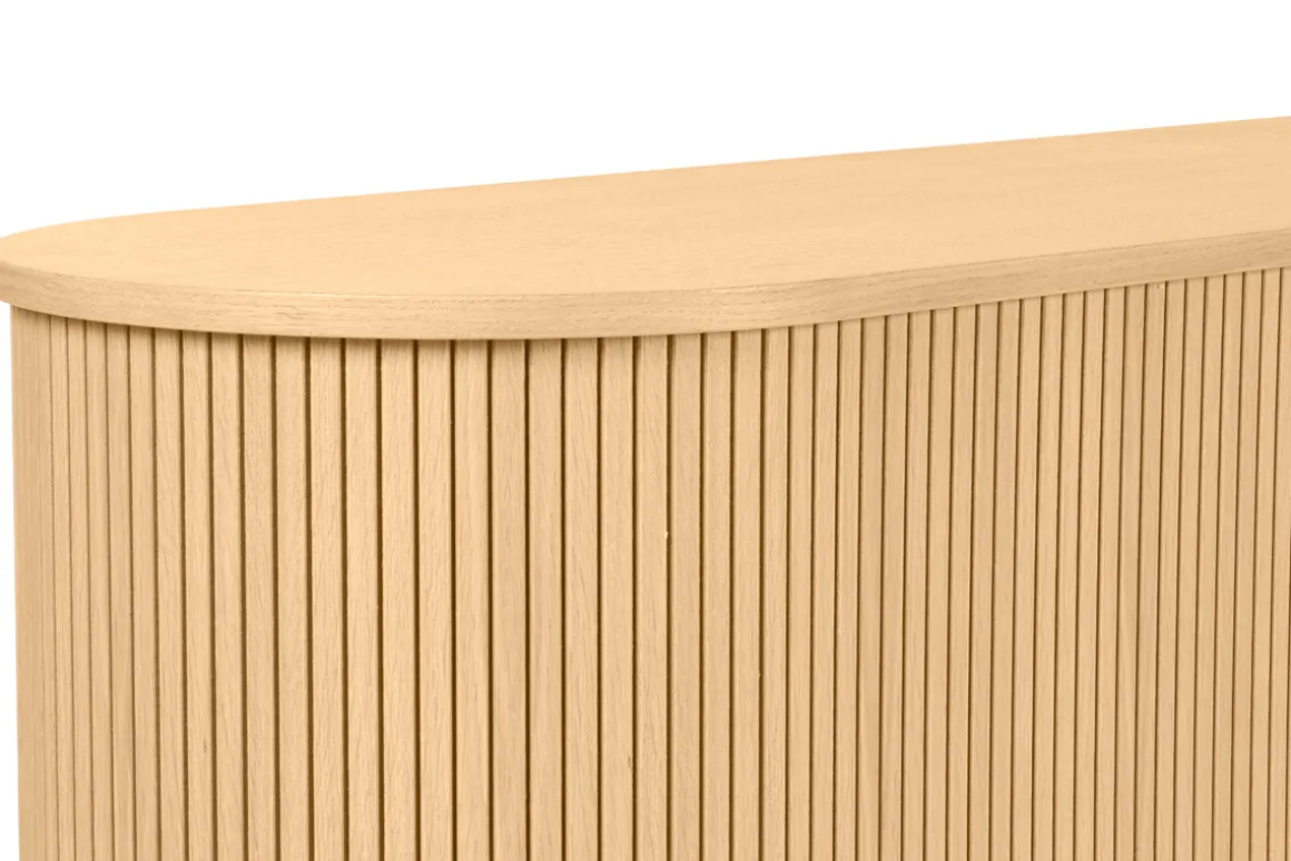 Flash Sale Miliboo Buffet vintage madera clara de roble con almacenamiento 2 puertas correderas L180 cm EPIC