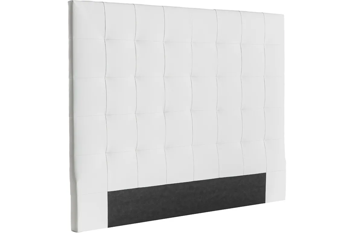 Discount Miliboo Cabecero capitoné blanco 160 cm HALCIONA