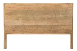 Hot Miliboo Cabecero de cama de madera de mango maciza con grabados 165 cm LINIUM