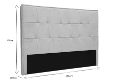 Fashion Miliboo Cabecero de cama de tela gris 170 cm SUKA