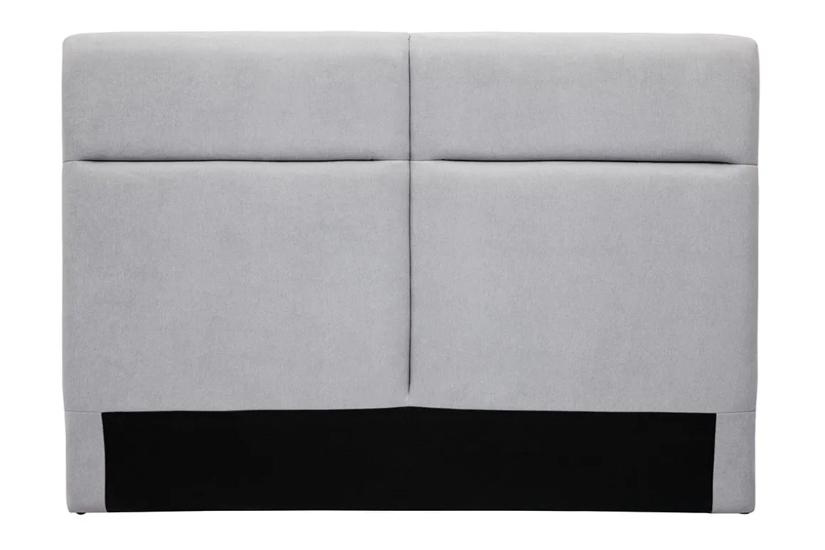 Best Sale Miliboo Cabecero de cama de tela efecto aterciopelado gris 164 cm CHELSEA