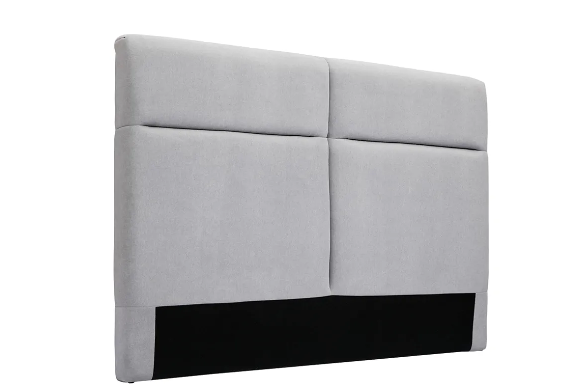 Best Sale Miliboo Cabecero de cama de tela efecto aterciopelado gris 164 cm CHELSEA