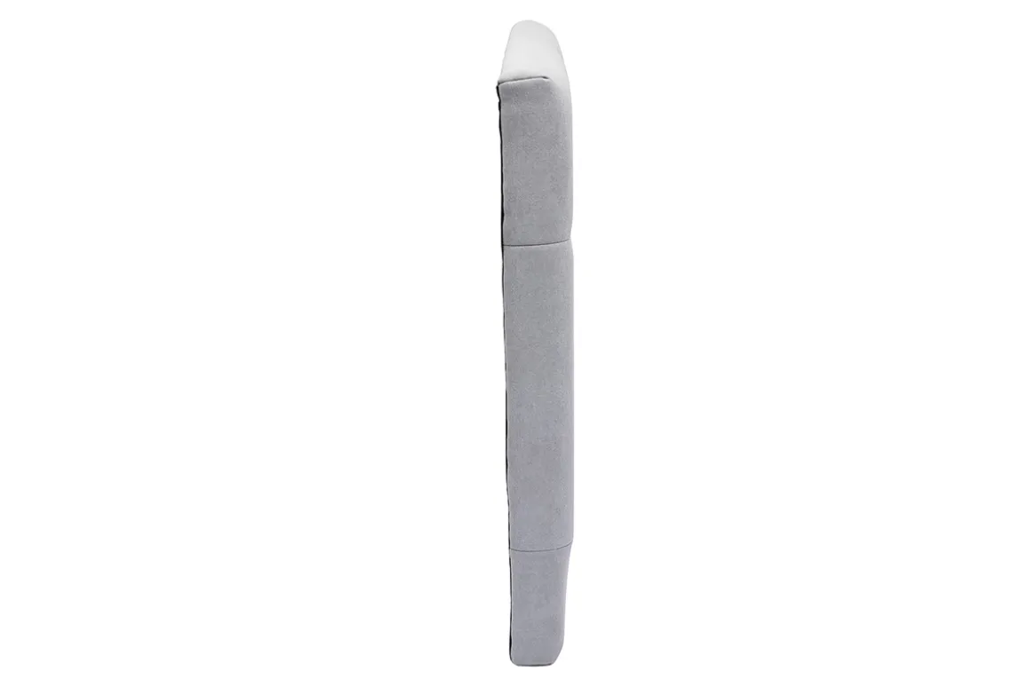Best Sale Miliboo Cabecero de cama de tela efecto aterciopelado gris 164 cm CHELSEA