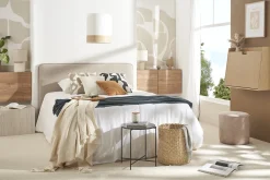 Online Miliboo Cabecero de cama de tela efecto aterciopelado natural 175 cm MARCIA