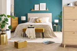 Flash Sale Miliboo Cabecero de cama de tela efecto aterciopelado beige 160 cm AVAH