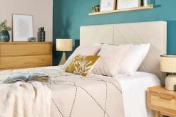Flash Sale Miliboo Cabecero de cama de tela efecto aterciopelado beige 160 cm AVAH