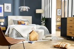 Online Miliboo Cabecero de cama efecto borreguillo blanco 160 cm CLOVIS