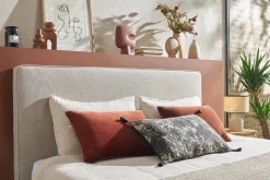 Store Miliboo Cabecero de cama para colgar de tela beige 180 cm LILY