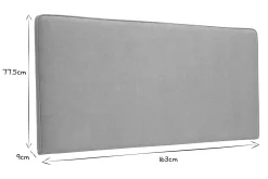 Fashion Miliboo Cabecero de cama para colgar de tela efecto aterciopelado gris 160 cm LILY