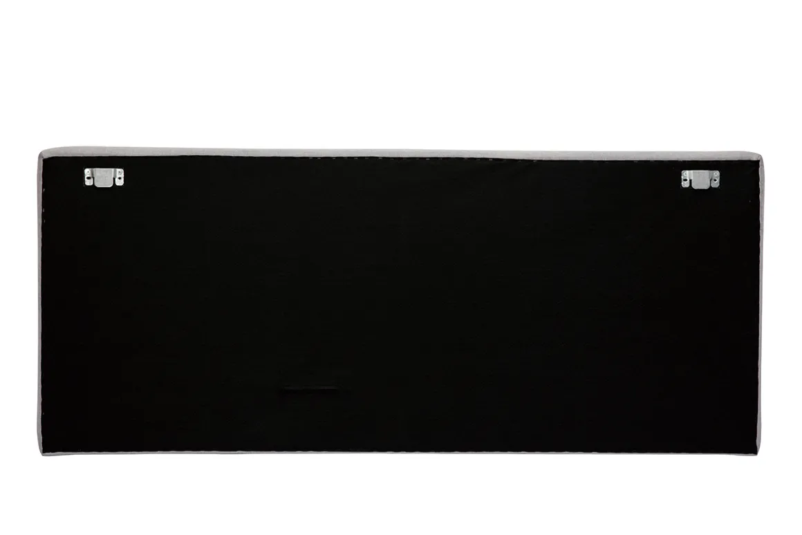 Clearance Miliboo Cabecero de cama para colgar de tela efecto aterciopelado gris 180 cm LILY