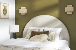 Flash Sale Miliboo Cabecero de cama redondo de tela beige 160 cm NAOMY