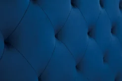 Sale Miliboo Cabecero de cama tapizado con terciopelo azul noche 160 cm ENGUERRAND