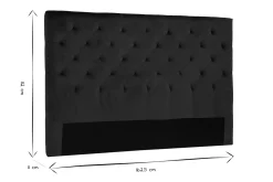 Sale Miliboo Cabecero de cama tapizado con terciopelo azul noche 160 cm ENGUERRAND