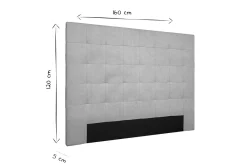 Discount Miliboo Cabecero en tejido gris 160 cm HALCIONA