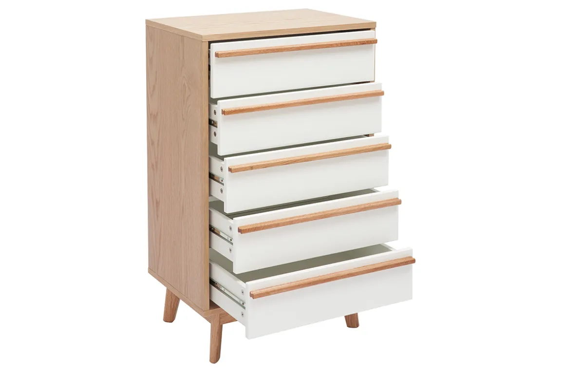 Sale Miliboo Cajonera 5 cajones de diseño escandinavo HELIA
