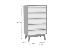 Sale Miliboo Cajonera 5 cajones de diseño escandinavo HELIA