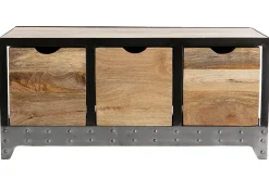 Flash Sale Miliboo Cajonera / zapatero industrial de madera maciza y metal ATELIER