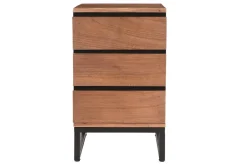 Best Miliboo Cajonera de escritorio con 3 cajones de acacia maciza y metal HOORN