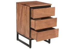 Best Miliboo Cajonera de escritorio con 3 cajones de acacia maciza y metal HOORN
