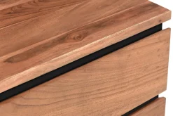 Best Miliboo Cajonera de escritorio con 3 cajones de acacia maciza y metal HOORN
