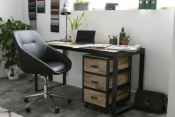Online Miliboo Cajonera de escritorio industrial madera maciza INDUSTRIA