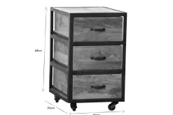 Online Miliboo Cajonera de escritorio industrial madera maciza INDUSTRIA