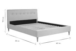 Store Miliboo Cama 2 plazas 160 x 200 cm con cabecero de cama de tela beige LEONCE