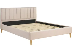 Cheap Miliboo Cama 2 plazas 160 x 200 cm de tela beige DIANE
