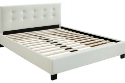 Flash Sale Miliboo Cama 160 x 200 PU blanca acolchada MARQUISE