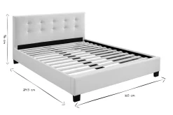 Flash Sale Miliboo Cama 160 x 200 PU blanca acolchada MARQUISE