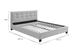 Cheap Miliboo Cama 160 x 200 tela beige acolchada MARQUISE