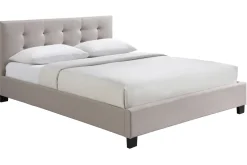 Cheap Miliboo Cama 160 x 200 tela beige acolchada MARQUISE