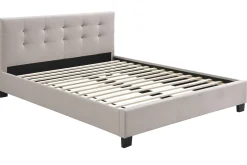 Cheap Miliboo Cama 160 x 200 tela beige acolchada MARQUISE