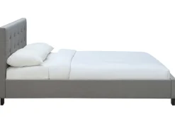 Flash Sale Miliboo Cama 160 x 200 tela gris acolchada MARQUISE