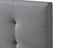 Flash Sale Miliboo Cama 160 x 200 tela gris acolchada MARQUISE