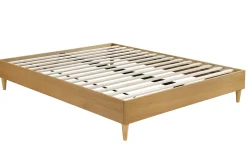Hot Miliboo Cama adulto 160 x 200 cm con somier acabado madera clara AYO