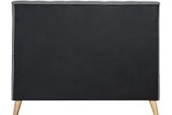 Sale Miliboo Cama adulto escandinavo madera y tejido gris 140 x 200cm LYNN