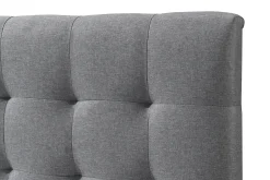 Sale Miliboo Cama adulto escandinavo madera y tejido gris 140 x 200cm LYNN