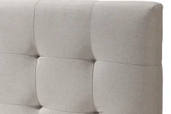 Best Sale Miliboo Cama adulto estilo nórdico madera y tejido beige 160 x 200cm LYNN