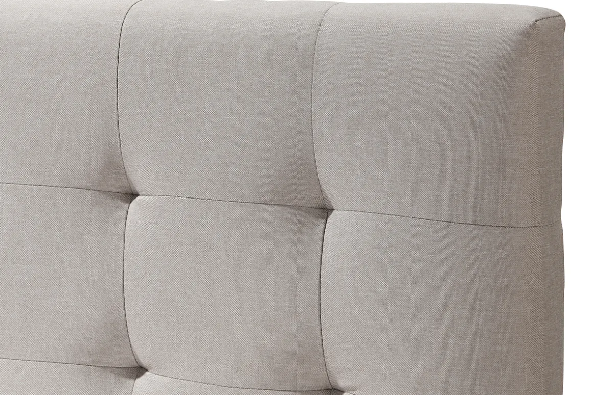 Best Sale Miliboo Cama adulto estilo nórdico madera y tejido beige 160 x 200cm LYNN