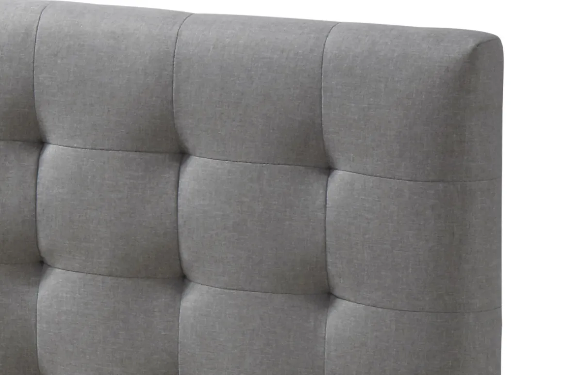 Cheap Miliboo Cama adulto estilo nórdico madera y tejido gris 160 x 200cm LYNN