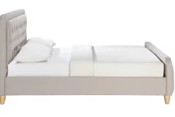 New Miliboo Cama capitoné tejido beige 160 x 200cm KRISTEN