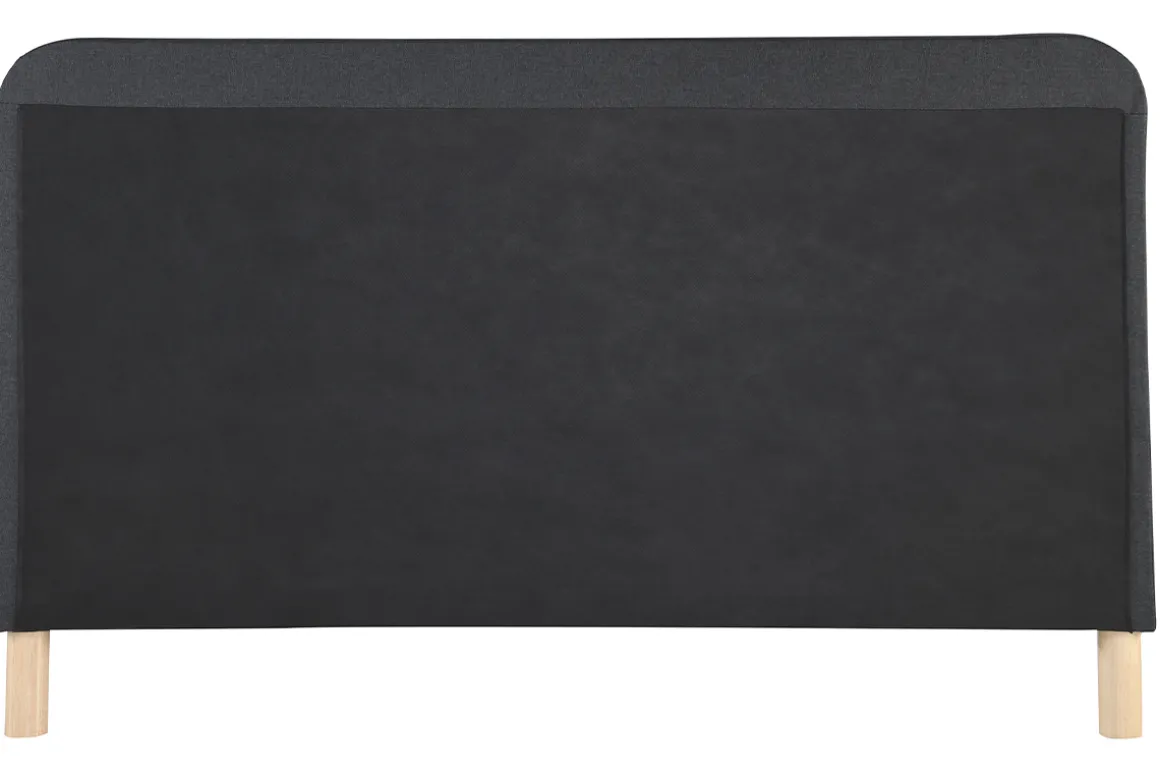 Discount Miliboo Cama capitoné tejido gris oscuro 160 x 200cm HOLSEN
