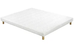 Best Sale Miliboo Cama 140 × 200 cm con somier tapizado y colchón viscoelástico BENJI