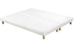 Flash Sale Miliboo Cama 160 × 200 cm con somieres tapizados y colchón viscoelástico BENJI
