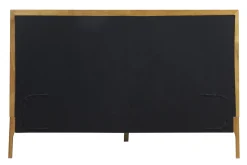 Fashion Miliboo Cama de 2 plazas 160 x 200 cm de madera clara y tejido gris claro RONN