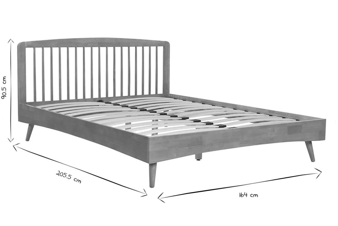 Shop Miliboo Cama de 2 plazas 160 x 200 cm de madera TERRY