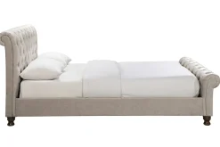 Sale Miliboo Cama doble 160*200 terciopelo RILEY