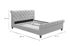 Sale Miliboo Cama doble 160*200 terciopelo RILEY